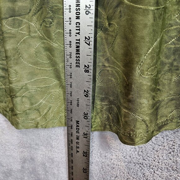 Shannon Ford Tunic Top Womens 2X Green Short Sleeve Pleated flowy slinky office - Picture 6 of 12